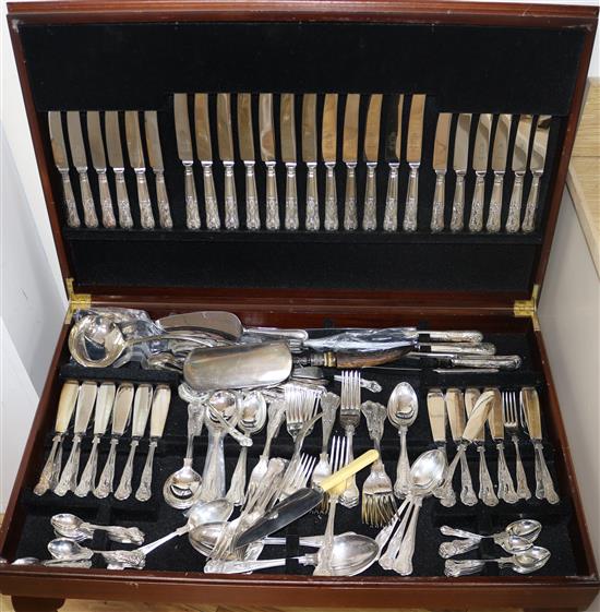 A canteen of Kings pattern cutlery, cased